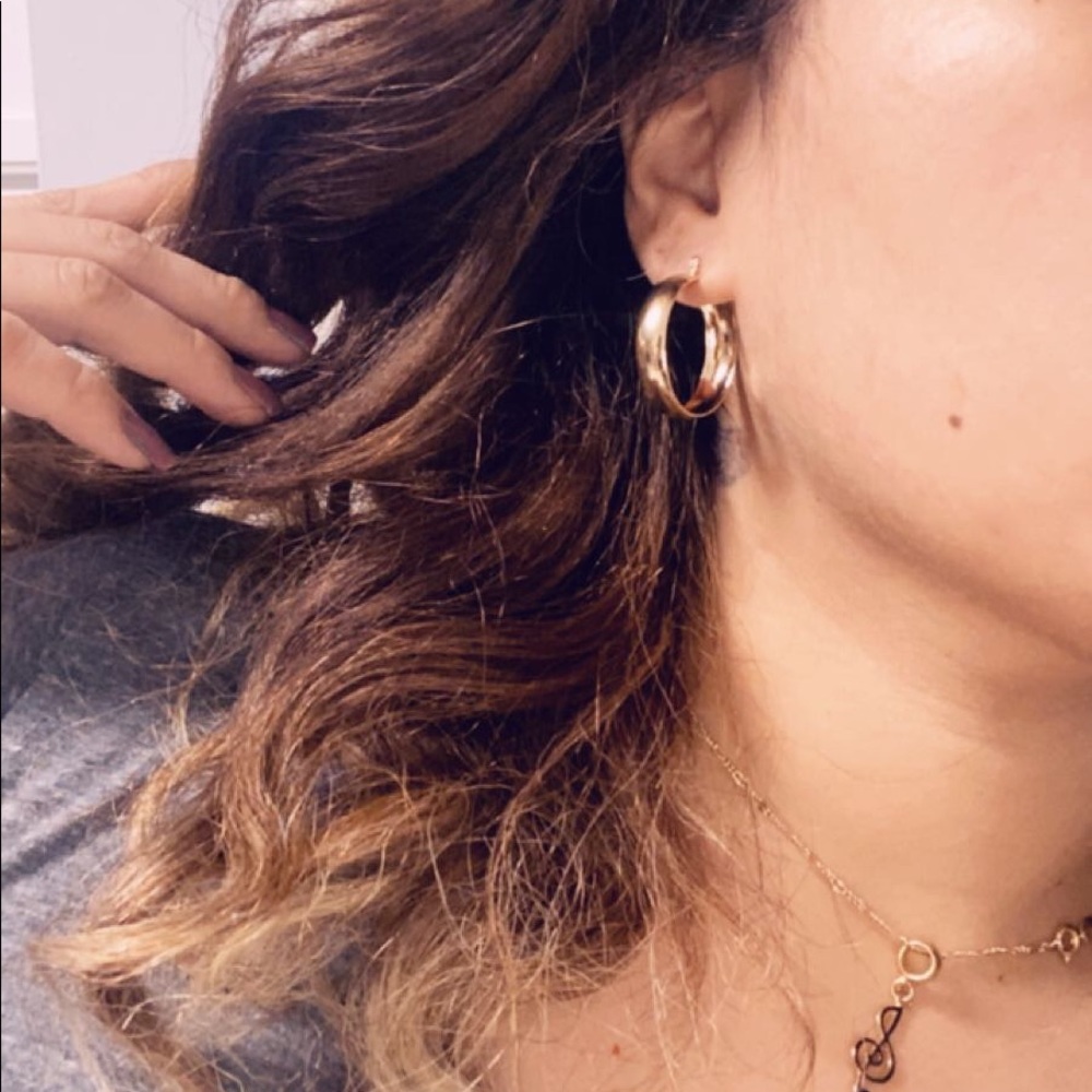 18k Gold Filled Hoop Earrings - Picture 6 of 8